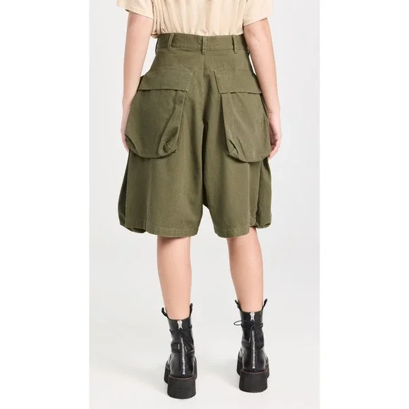 R13 Jesse Multipocket Short Womens 28 Regular Surplus Olive Herringbone US 8 New - Picture 3 of 16